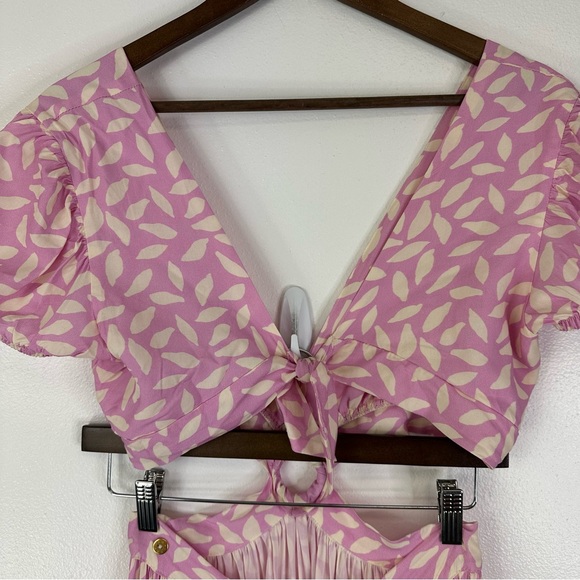 Palmacea Pink Printed Hoop Deep-V Maxi Dress Size‎ S - Picture 8 of 14